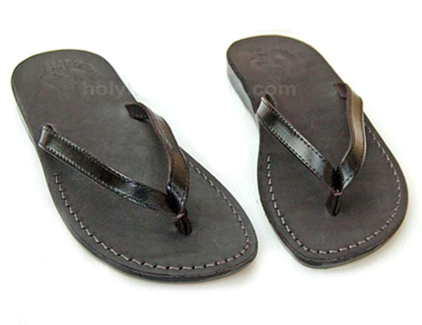 Jerusalem Biblical Jesus Flip Flops Leather Sandals Brown Handmade for ...