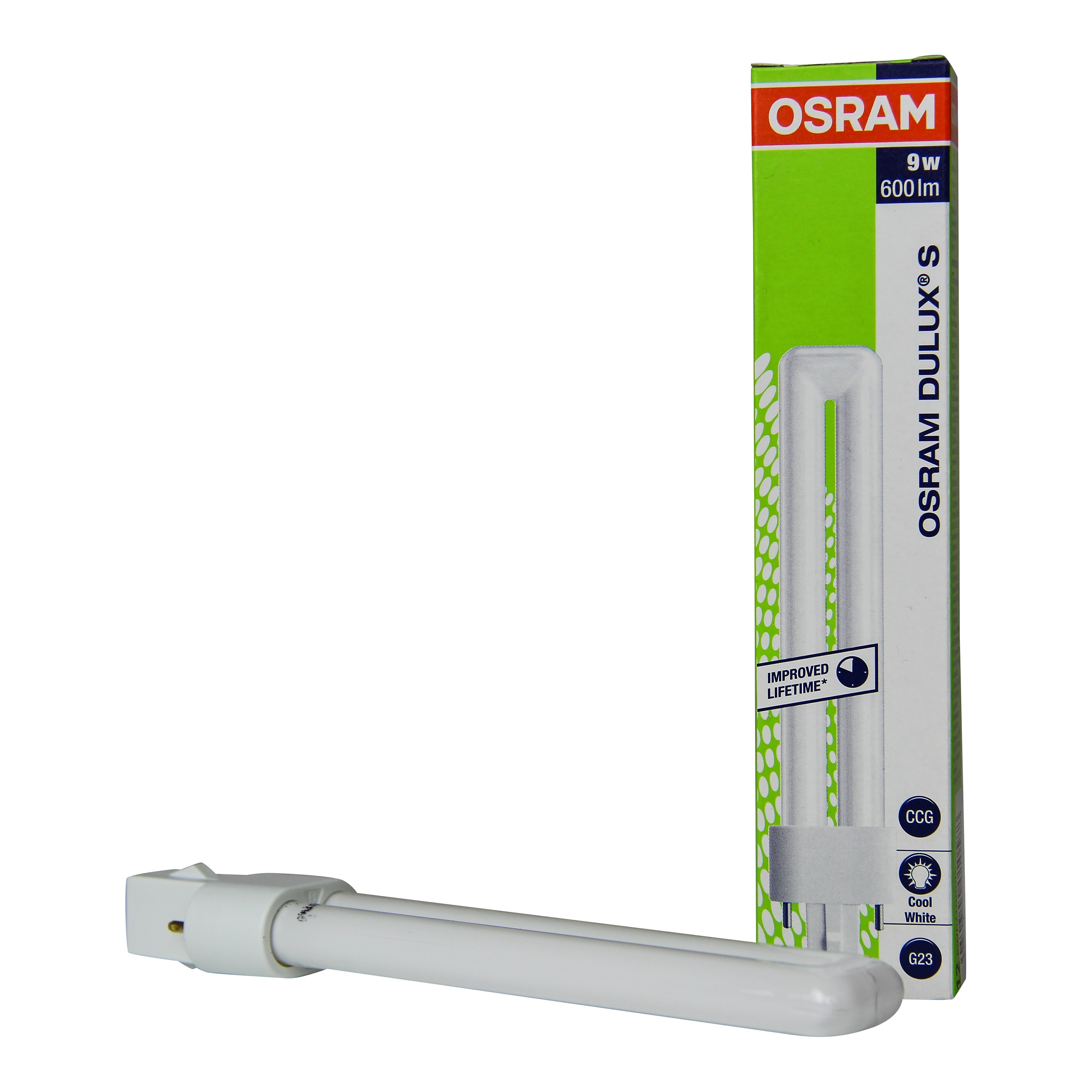 4 X Osram Dulux S 9w/840 G23 2pin Cool White Lamp 600LM Energy Saving