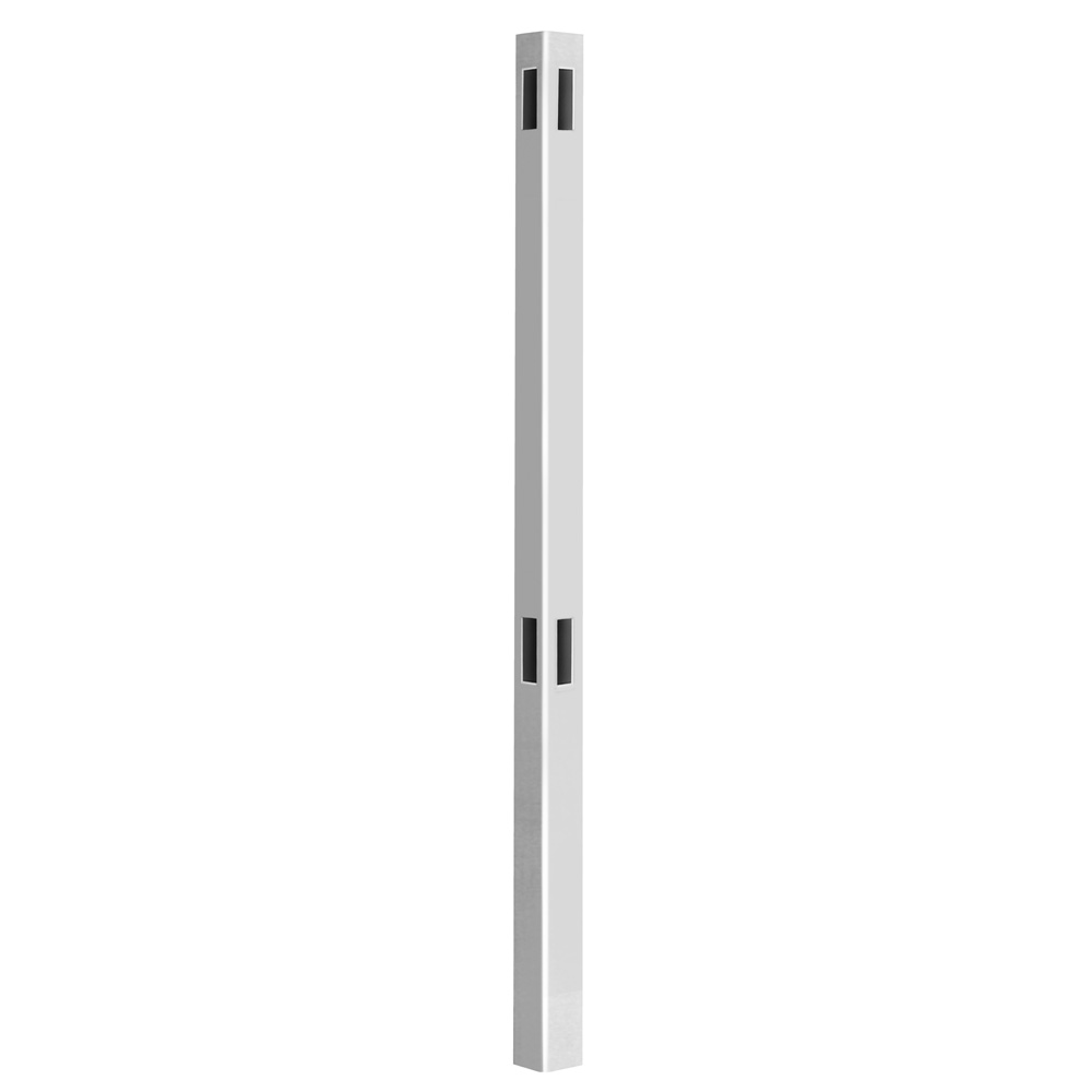 x 9 ft 5 in x 5 in White Vinyl Routed Fence End Post